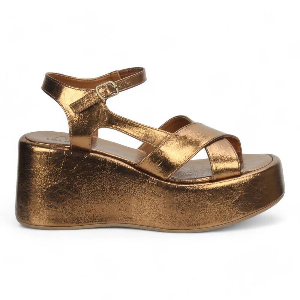 NEW LOVE RIO women's alto wedge sandal in bronze